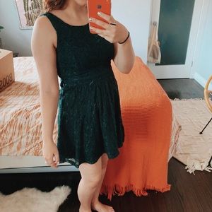 Hunter Green Lace Dress